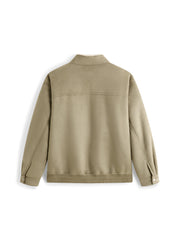 Men's Casual Faux-Suede Fleece-Lined Harrington Jacket