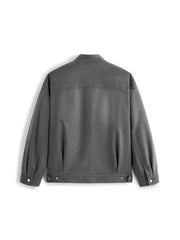 Men's Harrington Faux Suede Stand-Collar Padded Jacket