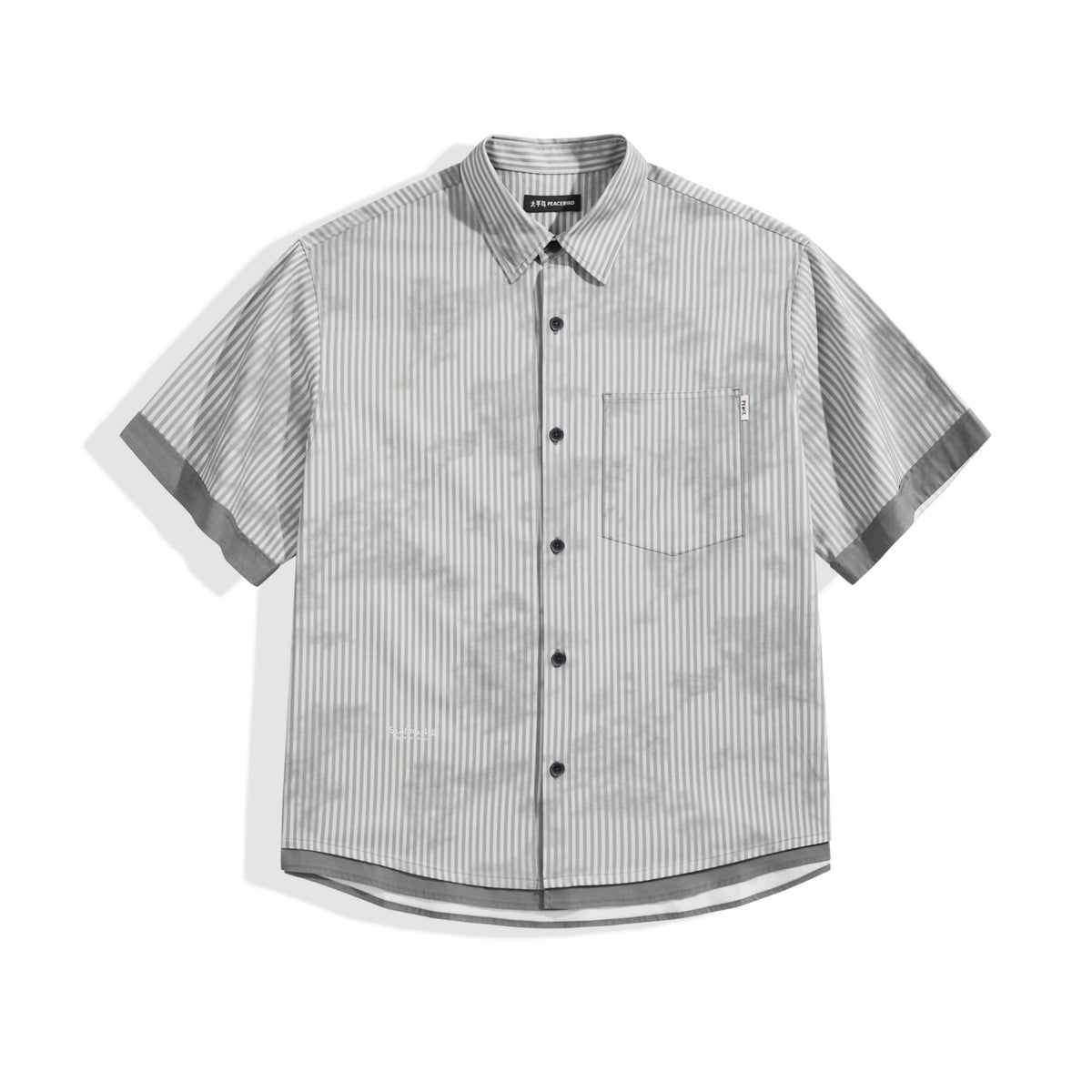 Men's Printed Striped Short-Sleeve Shirt