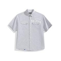 Men's Striped Shirt with Letter Print