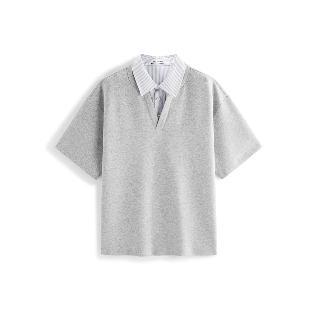 Men's Loose-Fit Layered-Look Paneled Polo Shirt