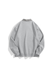 Men's Casual Shirt-Collar Faux-Layer Sweatshirt