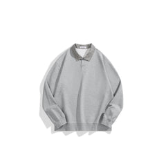Men's Casual Shirt-Collar Faux-Layer Sweatshirt