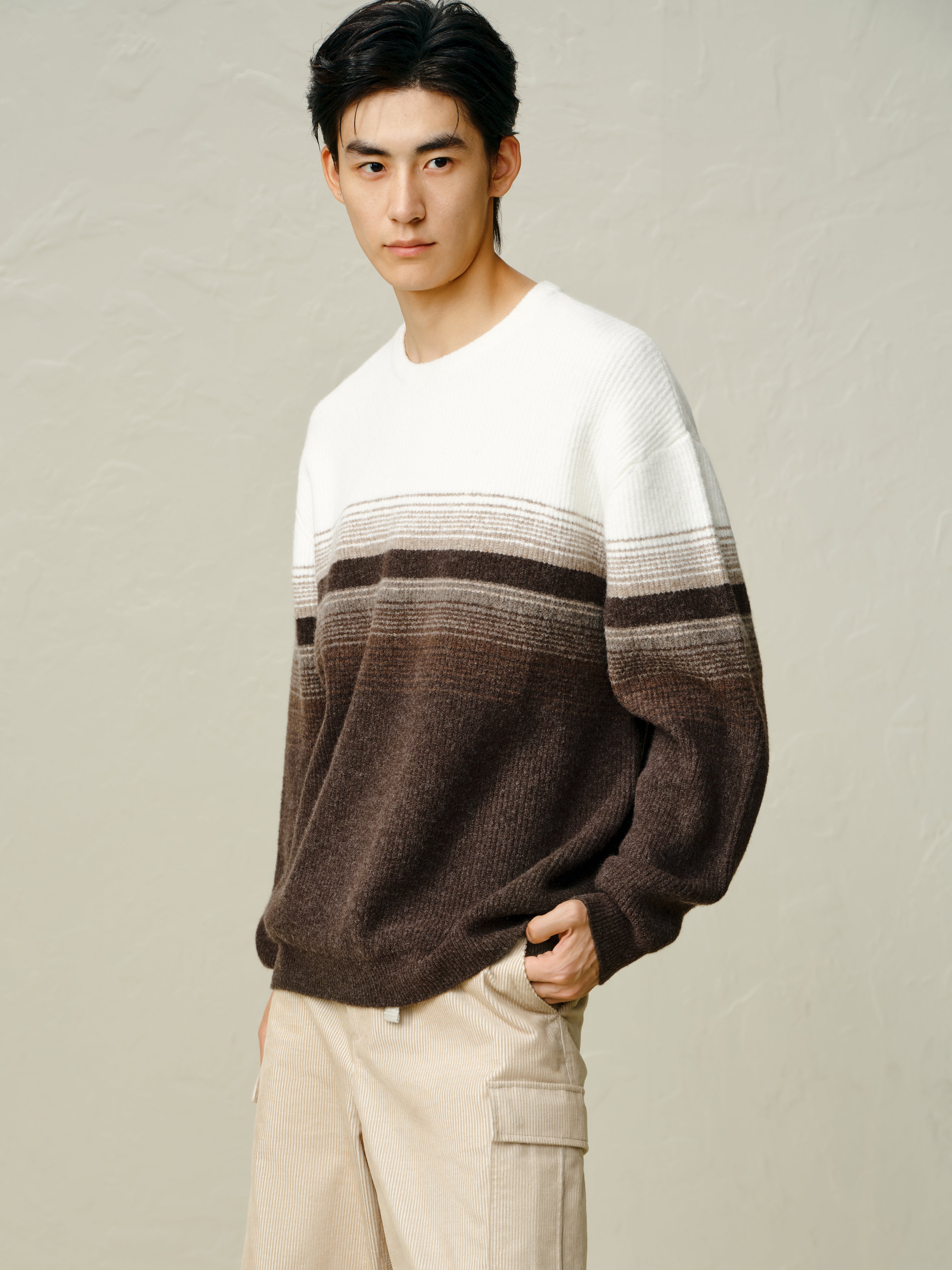 Men's Gradient Striped Pullover