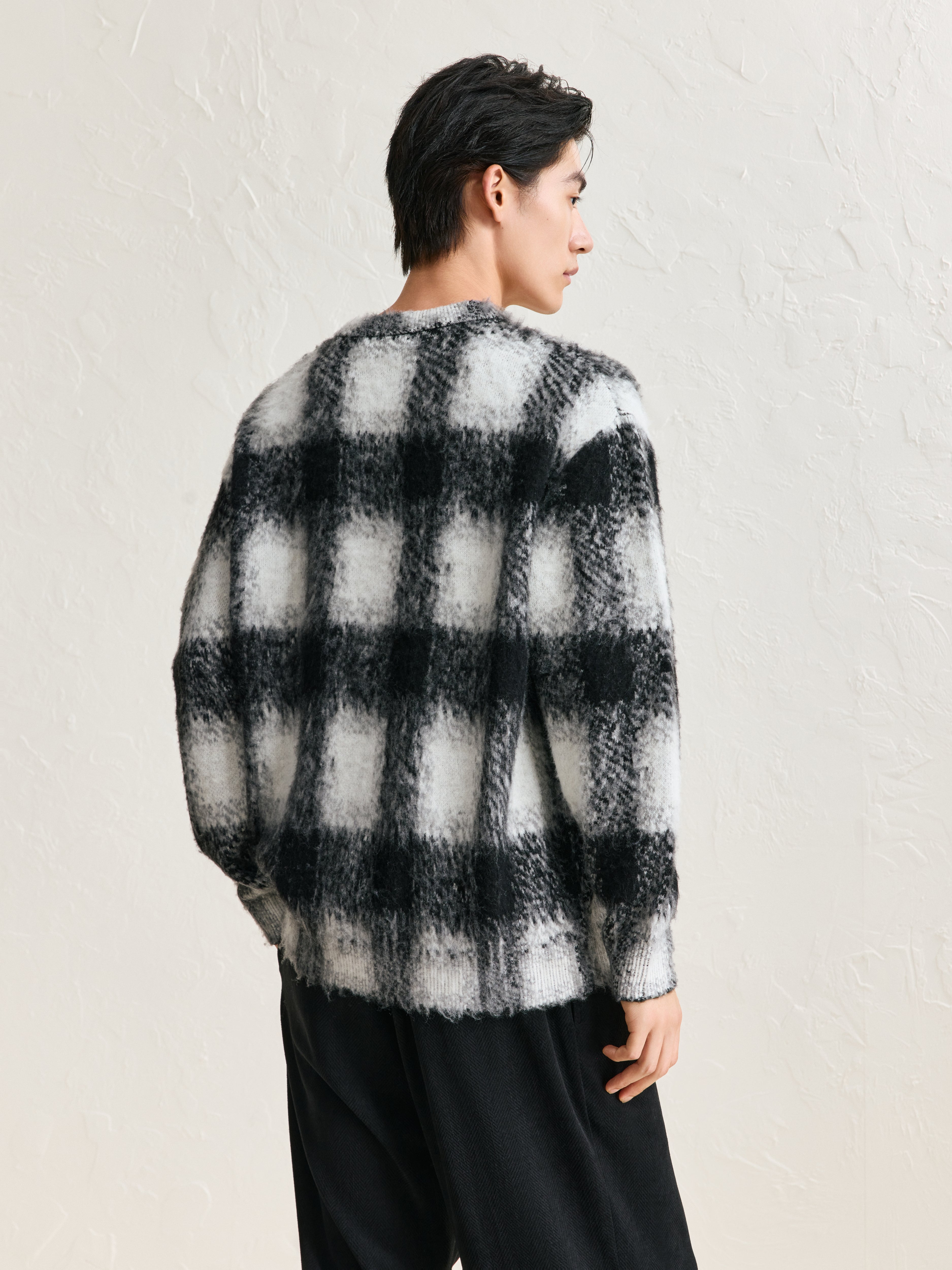 Men's Plaid Contrast Color Pullover