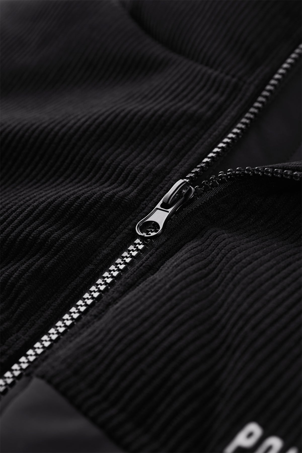 Men's Black Spliced Corduroy Puffer Jacket