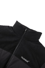 Men's Black Spliced Corduroy Puffer Jacket