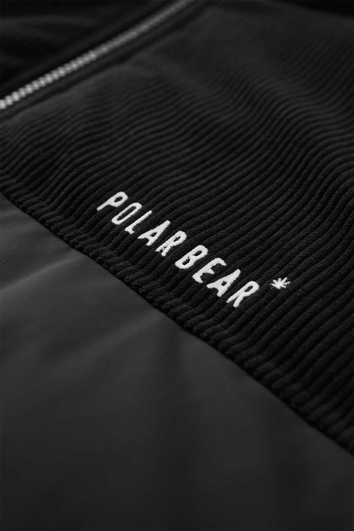 Men's Black Spliced Corduroy Puffer Jacket