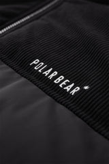 Men's Black Spliced Corduroy Puffer Jacket