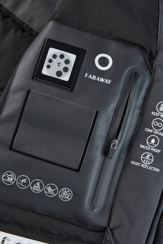 Men's CORDURA Contrast Color Goose Down Puffer Jacket Brown