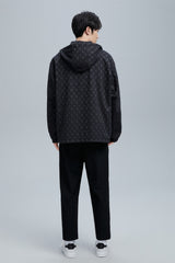 Men's Allover Jacquard Oversized Hooded Jacket