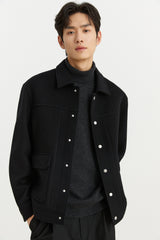 Men's Spliced Pocket Wool Jacket