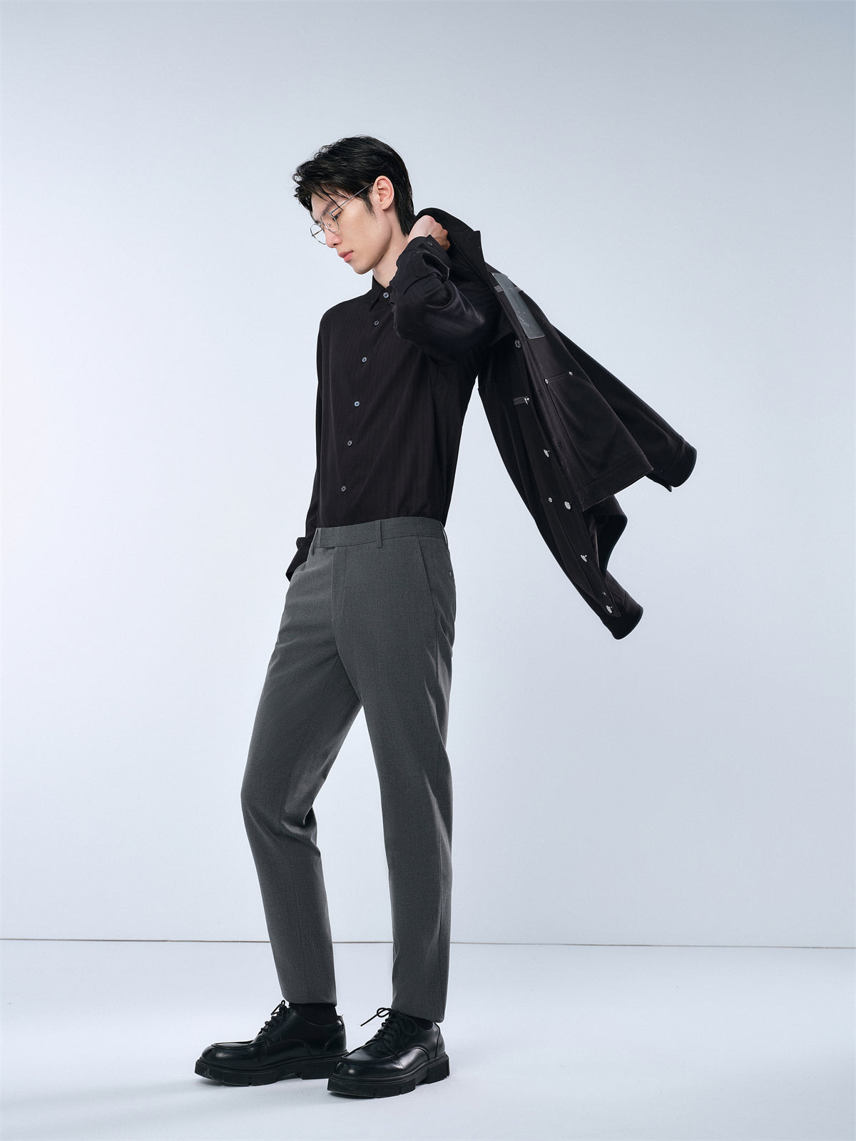 Men's Textured Jacquard Bamboo Fiber Shirt
