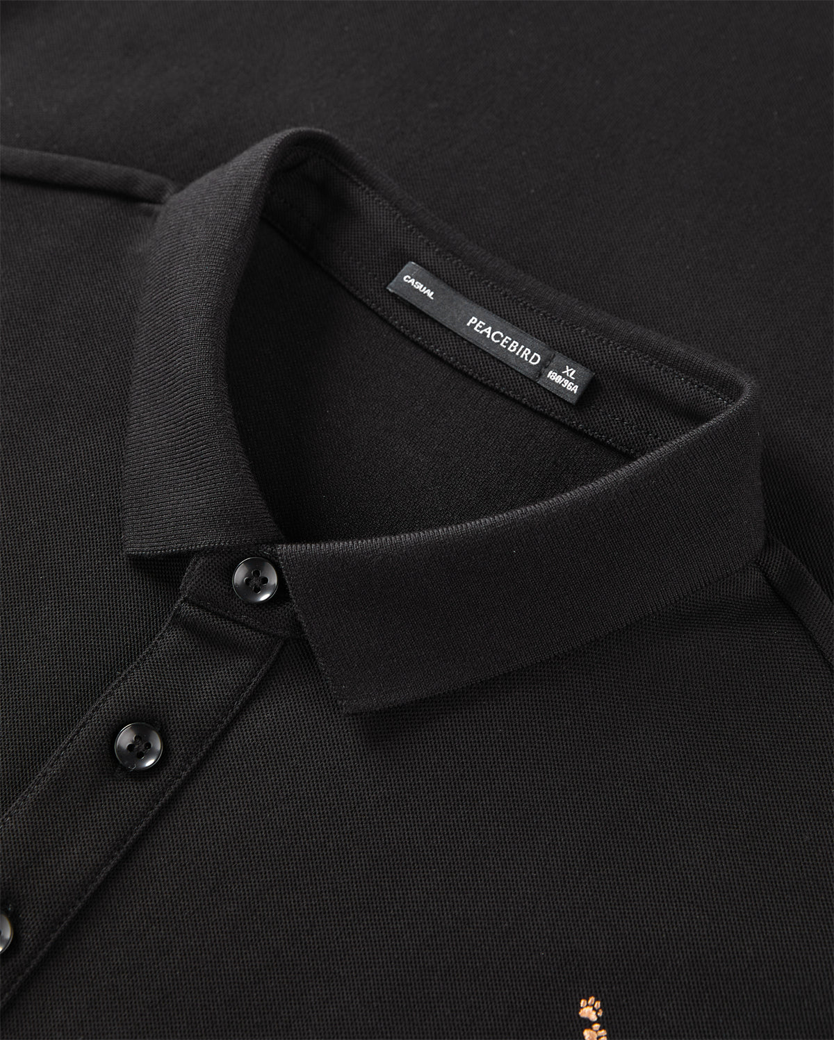 Men's Cooling Black Embroidered Polo Shirt