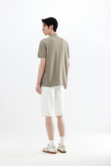 Men's Cooling Khaki Polo Shirt with Contrast Edges