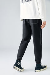 Men's Contrast-Stitch Embroidered Jogger Pants