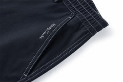 Men's Contrast-Stitch Embroidered Jogger Pants