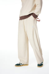 Men's Beige Straight-Leg Sweatpants