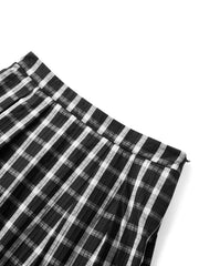 Women's Casual Plaid Camisole and Skirt Set