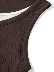 Women's Casual Contrast-Color Henley Tank Top
