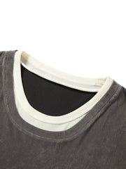 Women's Minimalist Two-in-One Color-Block  T-Shirt