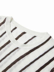 Women's Casual Asymmetric-Stripe Cover-Up