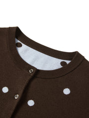 Women's Vintage Polka-Dot Knit Cardigan