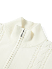 Women's Minimalist Cropped Cable-Knit Cardigan