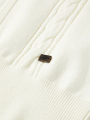 Women's Minimalist Cropped Cable-Knit Cardigan