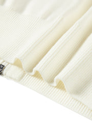 Women's Minimalist Cropped Cable-Knit Cardigan