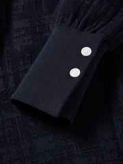 Women's Intellectual Jacquard Hooded Knit Cardigan
