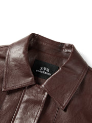 Women's Edgy Cropped Metallic PU Jacket