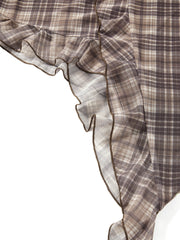 Women's Boho Girl Plaid Skirt Set