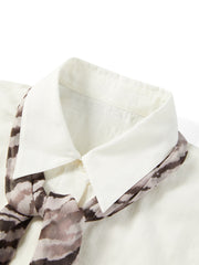 Women's Casual Waist-Pleated Long-Sleeve Shirt