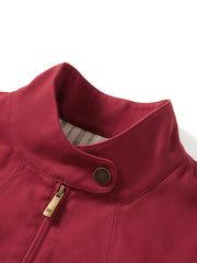 Women's barn-style cropped stand-collar jacket