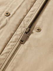Women's Vintage Barn-Style Contrast-Lapel Utility Jacket