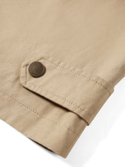 Women's Vintage Barn-Style Contrast-Lapel Utility Jacket