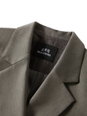 Women's casual double-breasted wool blazer