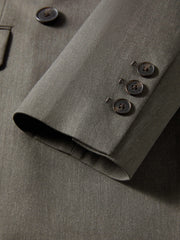 Women's casual double-breasted wool blazer