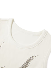 Women's Casual Embroidered Wide-Strap Tank Top