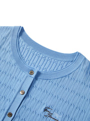 Women's Intellectual Cable-Knit Short-Sleeve Sweater