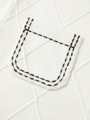 Women's Chanel-Style Diamond-Pattern Knit Cardigan