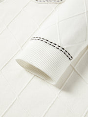 Women's Chanel-Style Diamond-Pattern Knit Cardigan