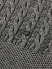 Women's Grey Cable-Knit Cropped Cardigan