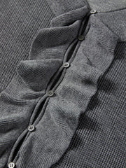 Women's Elegant Ruffle-Trim Knit Cardigan