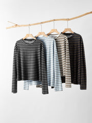 Women's Casual Striped Long-Sleeve Cover-Up