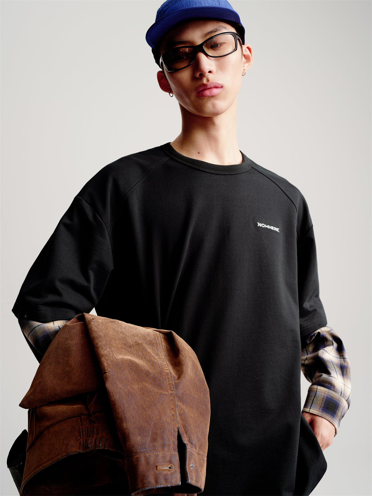 Men's Layered-Look Panel Long-Sleeve T-Shirt