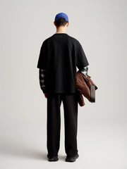 Men's Layered-Look Panel Long-Sleeve T-Shirt
