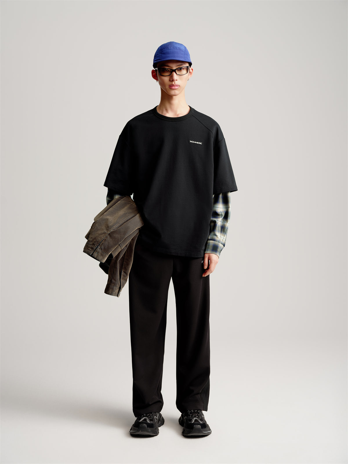 Men's Layered-Look Panel Long-Sleeve T-Shirt