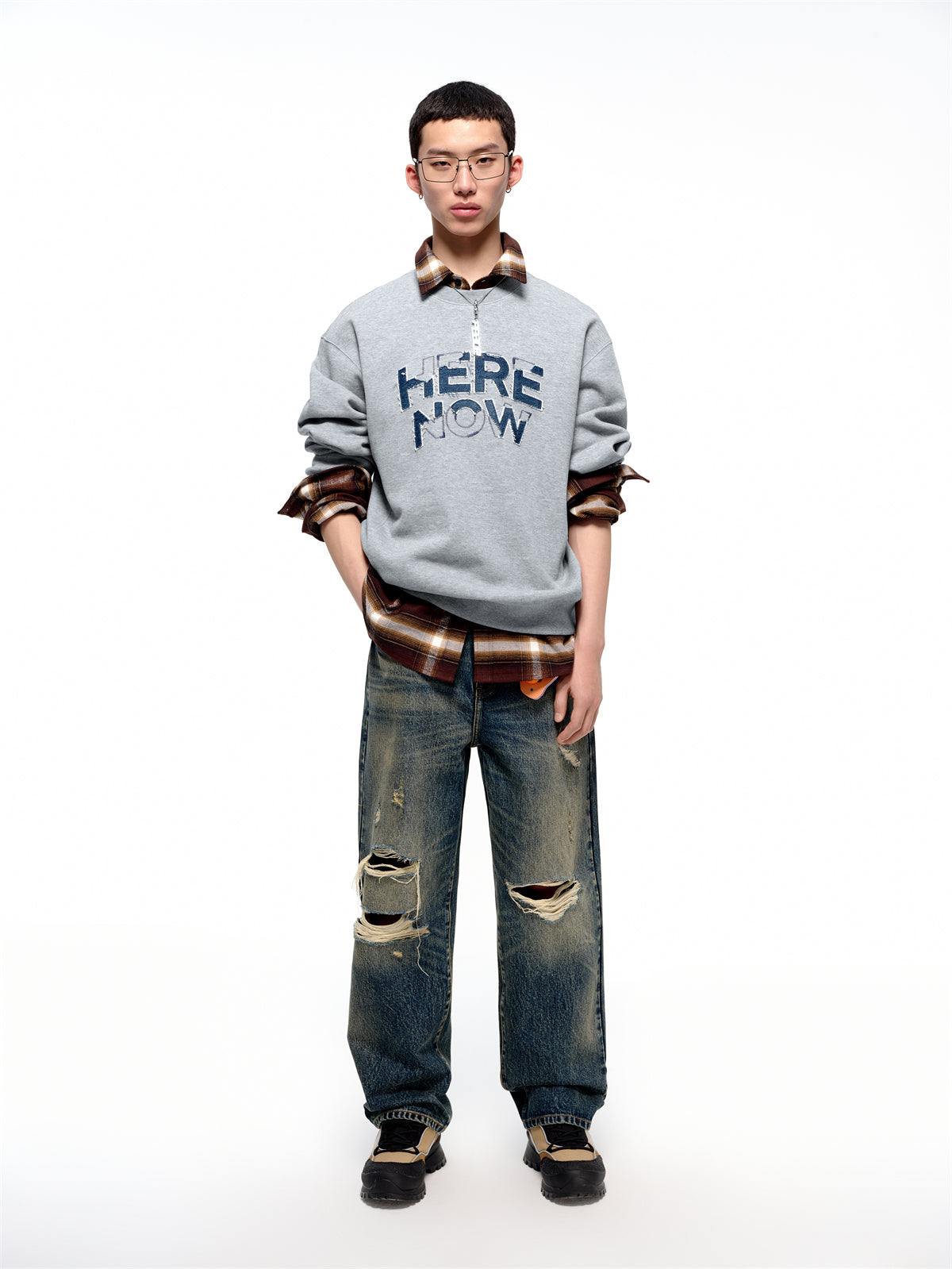 Men's Letter Appliqu¨¦ Pullover Sweatshirt